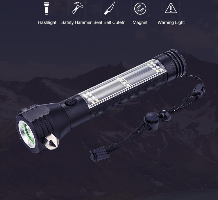 Multi-functional Solar Rechargeable Flashlight-3